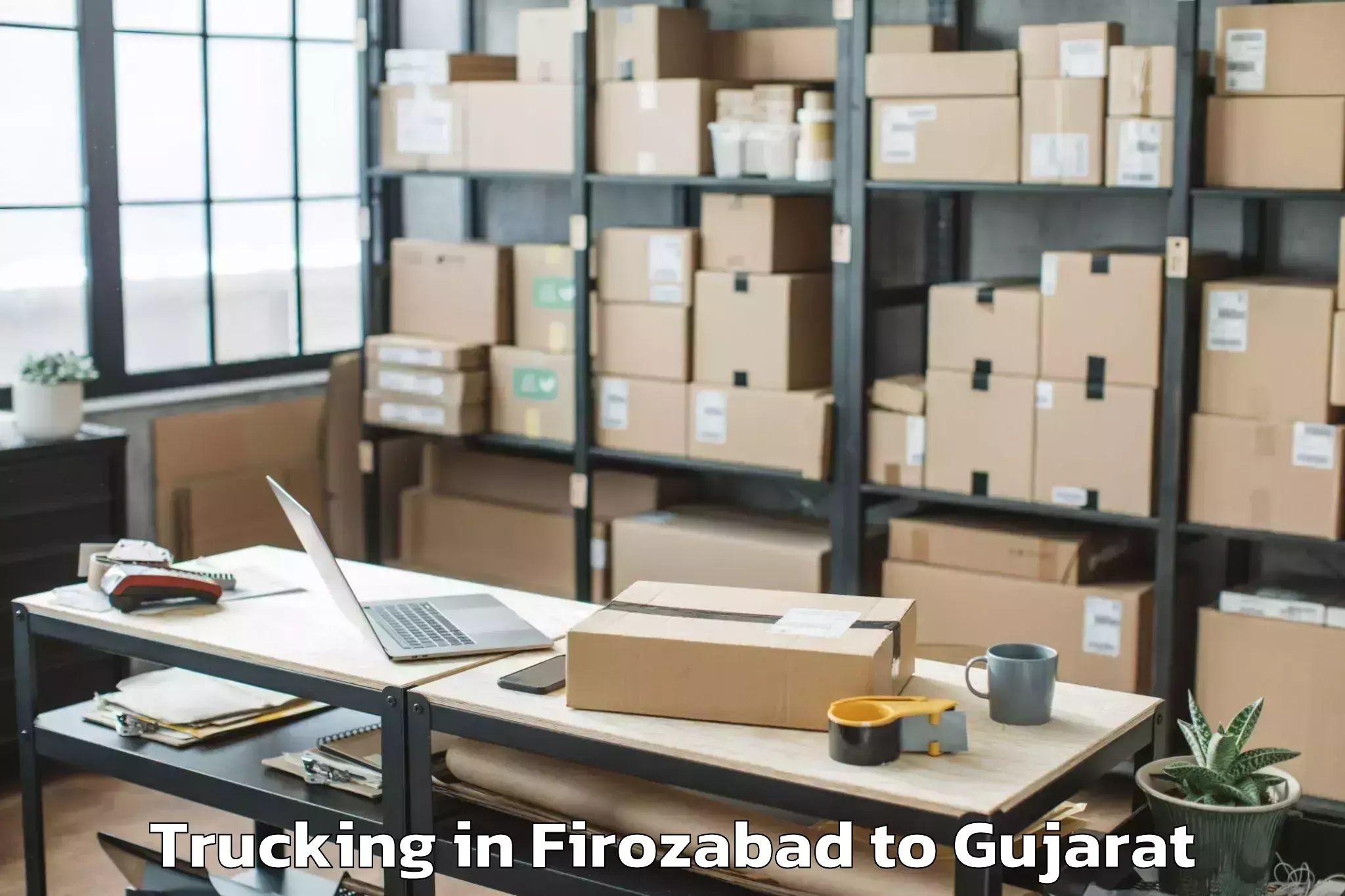 Book Firozabad to Visavadar Trucking Online